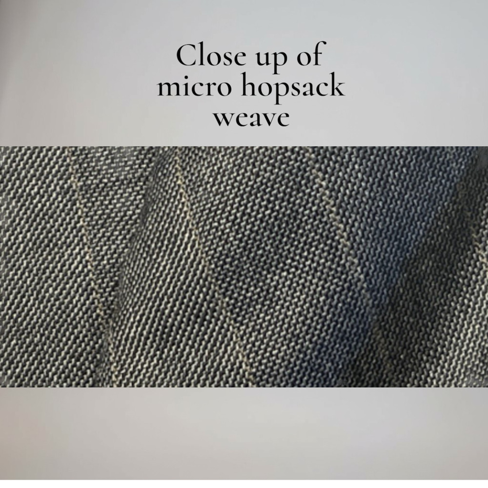 Hart Schaffner Marx 44L 37x30 Steel Gray Light Tan Stripe Suit Micro Hopsack - Picture 3 of 16